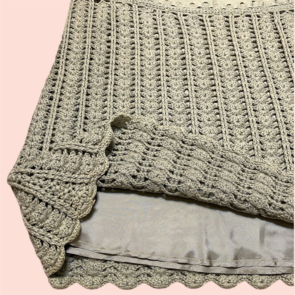 MEG Light Green 100% Cotton Crochet Pencil Skirt - Picture 6 of 8